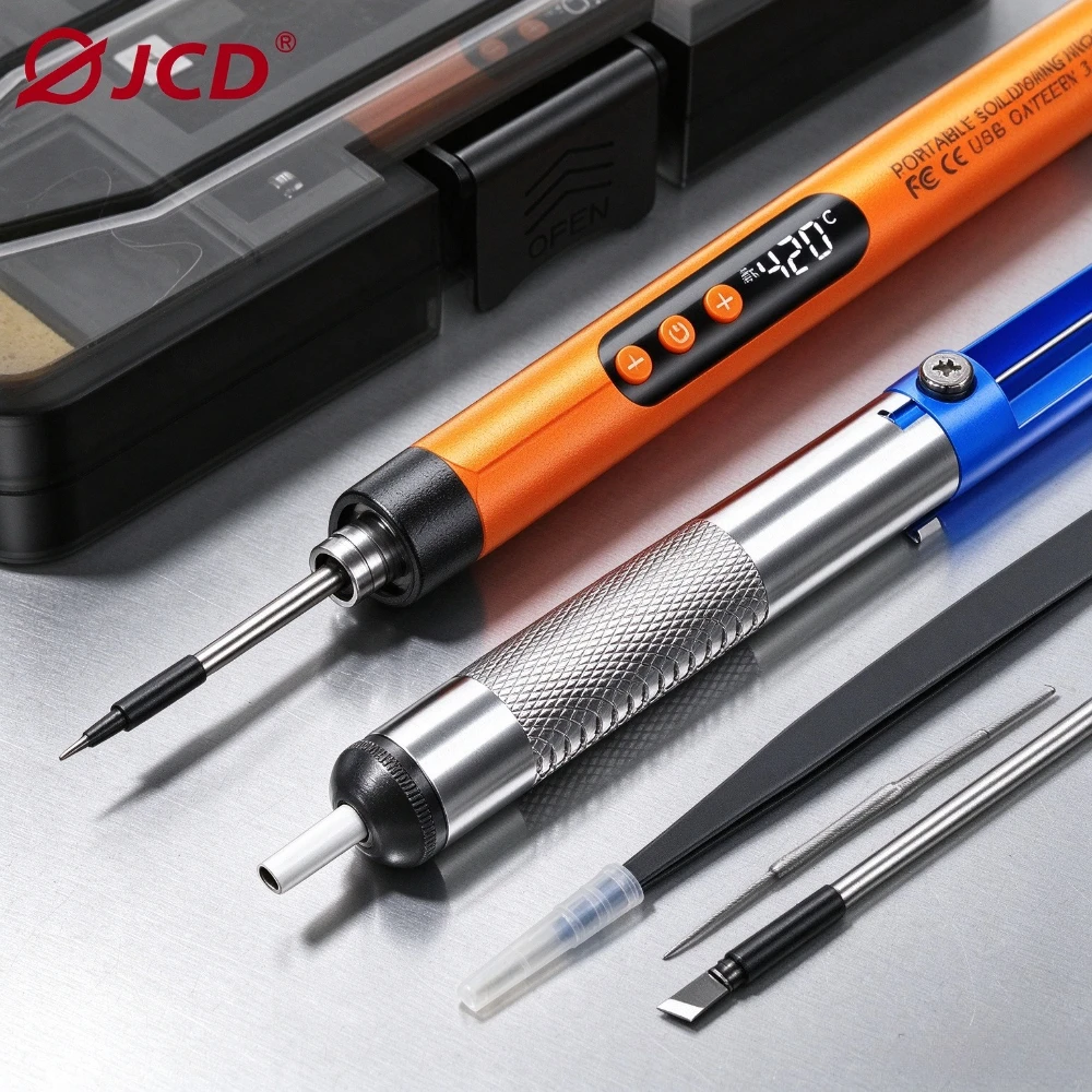 Multifunctional USB Digital Electric Soldering Iron Set Kit with Intelligent Temperature Adjustment 300-450℃ Welding Tool