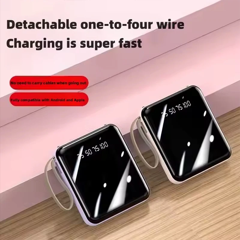 ROMOSS 500000mAh Power Bank Built in 4 Cables Portable Super Fast Charging Digital Display External Battery For iPhone Samsung - view 2