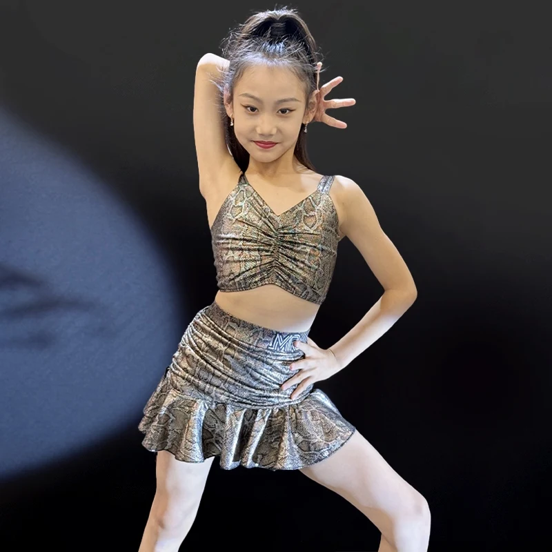 Vêtements de danse Rumba Chacha pour enfants, Costume de spectacle de danse latine pour filles, vêtements de danse latine d'été, costumes de scène SL13432