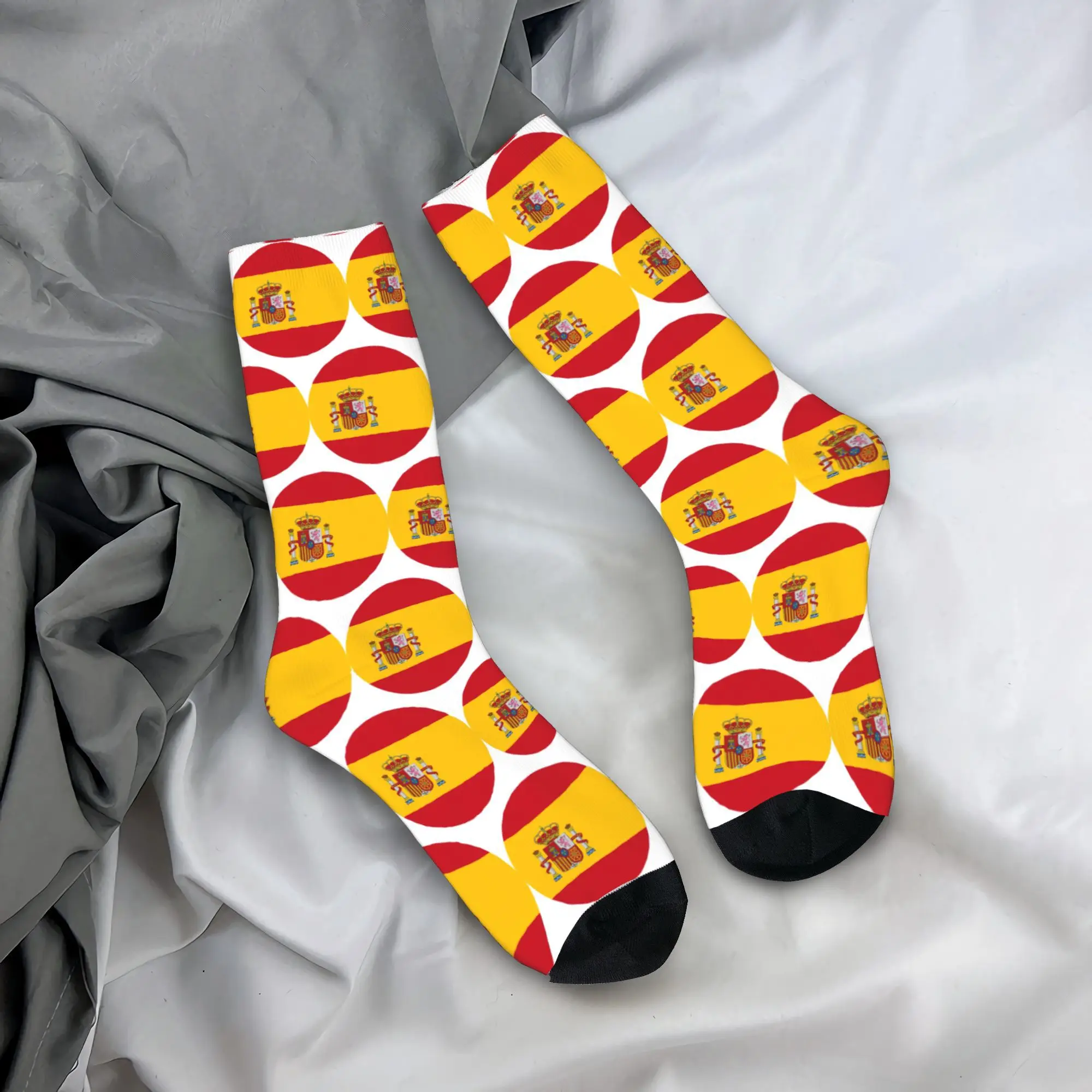 إسبانيا العلم الاسباني الجوارب المستديرة Harajuku جوارب فائقة النعومة كل موسم الجوارب الطويلة اكسسوارات للرجل امرأة الهدايا