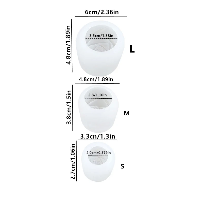 GJ-1023-L-M-S DIY Rose Candle Silicone Mold Valentine\'s Day to Be Released Rose Ice Cube Mold Whiskey Ice Ball Ice Making Molds