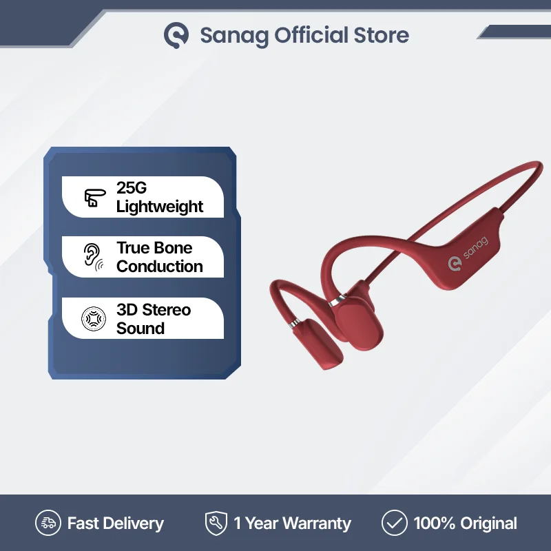 Sanag A5X True Bone Conduction Earphone Open Ear Bluetooth Wireless Sport Headphones Waterproof Headset 3D Stereo Sound