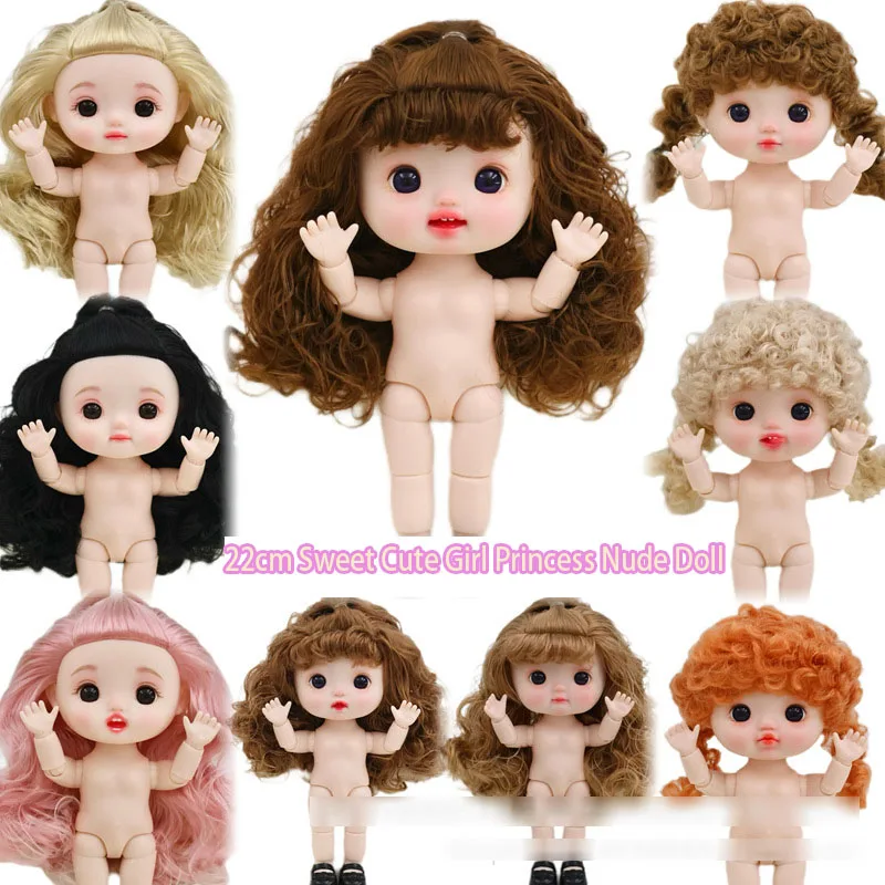 

22 см милая кукла принцессы телесного цвета 1/8 BJD Kawaii обнаженная кукла суставы тела подвижная голова + тело DIY игрушки аксессуары