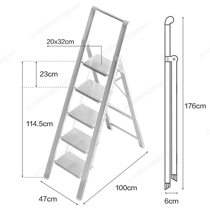 Aluminum A Frame Ladder Folding Telescopic Multi Position Step Ladder With Anti Slip Feet For House Renovation And Cleaning
