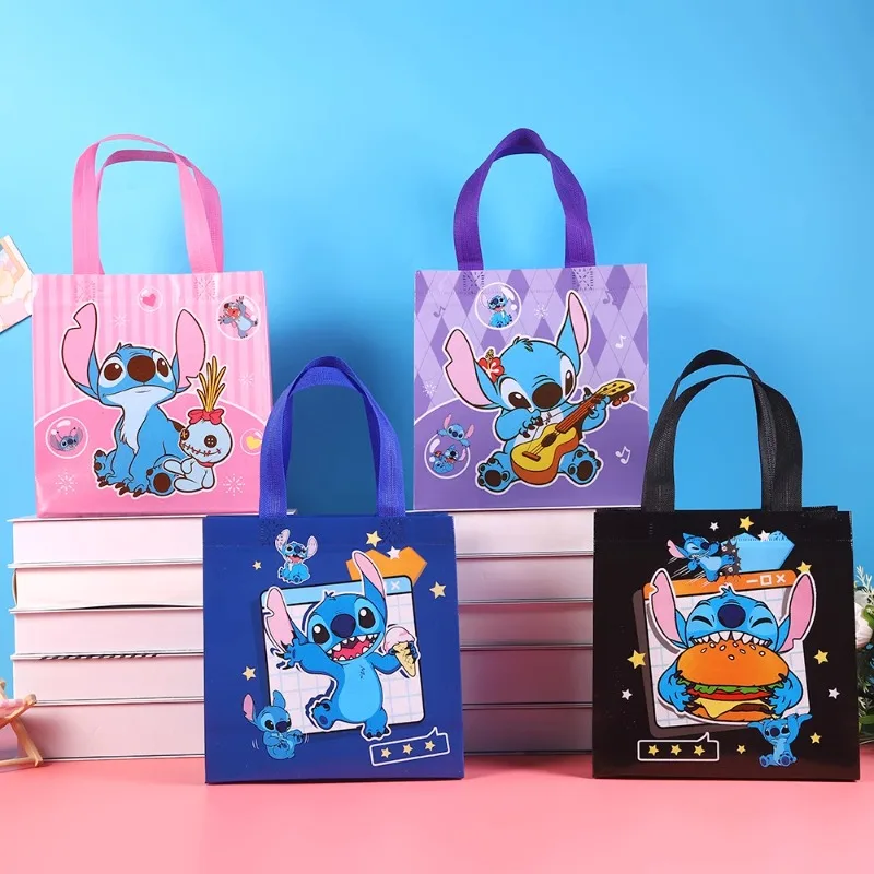 

Cartoon Stitch Gift Bag Candy Snacks Waterproof Non-Woven Gift Tote Bags Shopping Portable Bag for Gifts 23x22x11cm