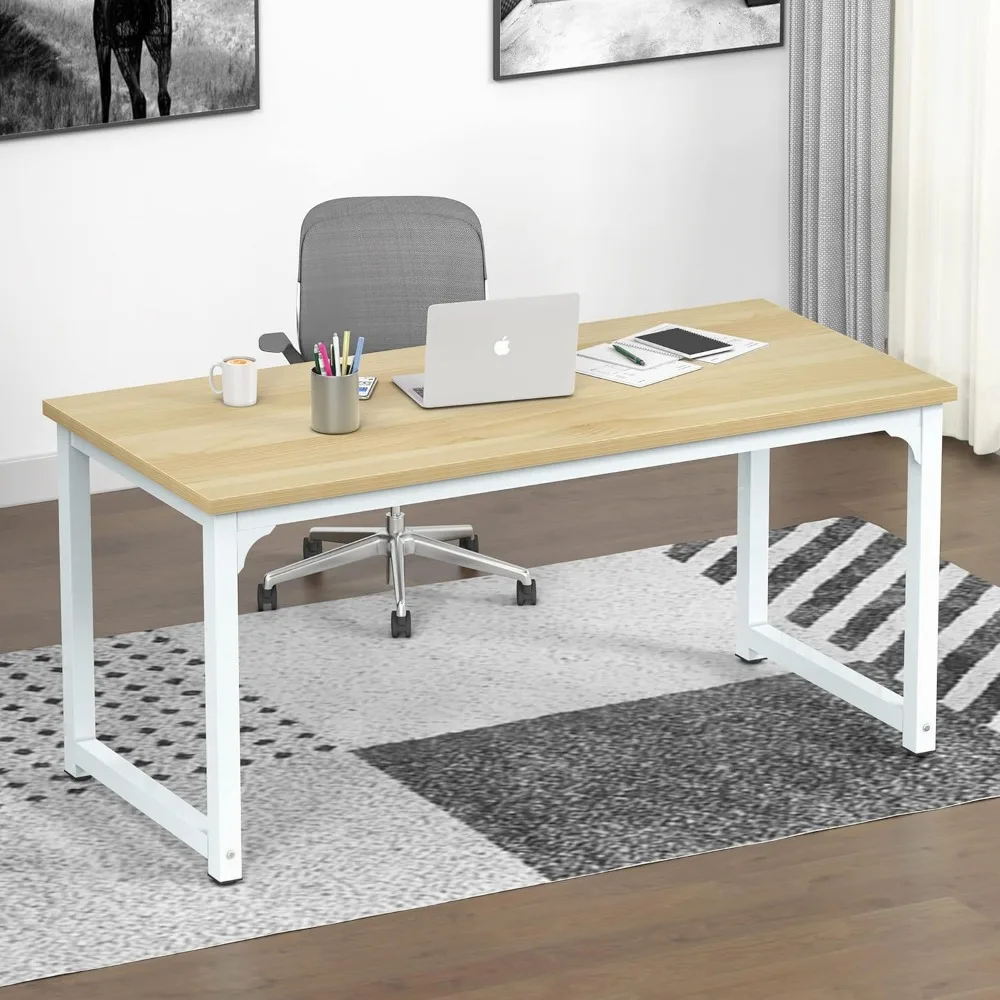 Nsdirect 63 Inch Computerbureau, Moderne Eenvoudige Stijl Pc Tafel Bureau Breed Werkstation Voor Studie Schrijven, Gaming En Thuis