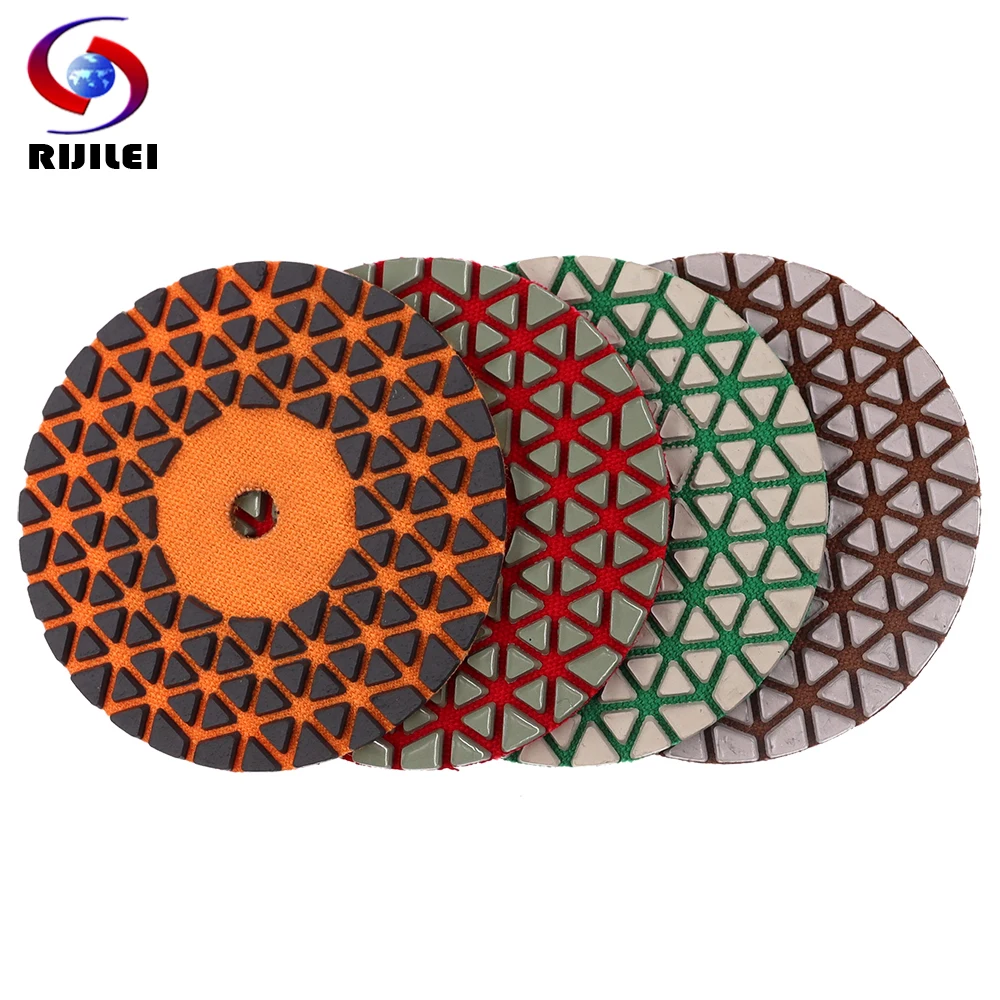 4Inch Dry Polishing Pad For Granite Marble 4PCS Super Sharp Wall Sanding Disc For Sintered Stone