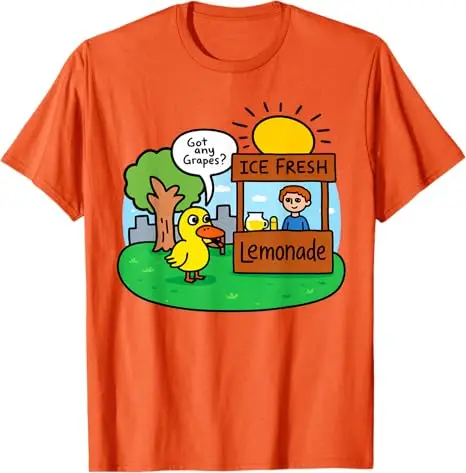 Ice Fresh Lemonade Got Any Grapes Duck Lustige Geschenke Meme T-Shirt Y2K Sommermode Gänse, Entenwitze Grafik-T-Shirt Streetwear Geschenk – Detail 8