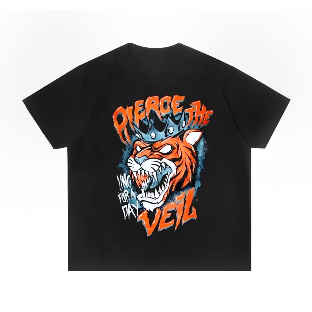 Pierce The Veil Selfish Machines Black Short Sleeve Cotton T-Shirt Unisex Summer Men Women Top Tee Streetwear Casual Trend Y2k