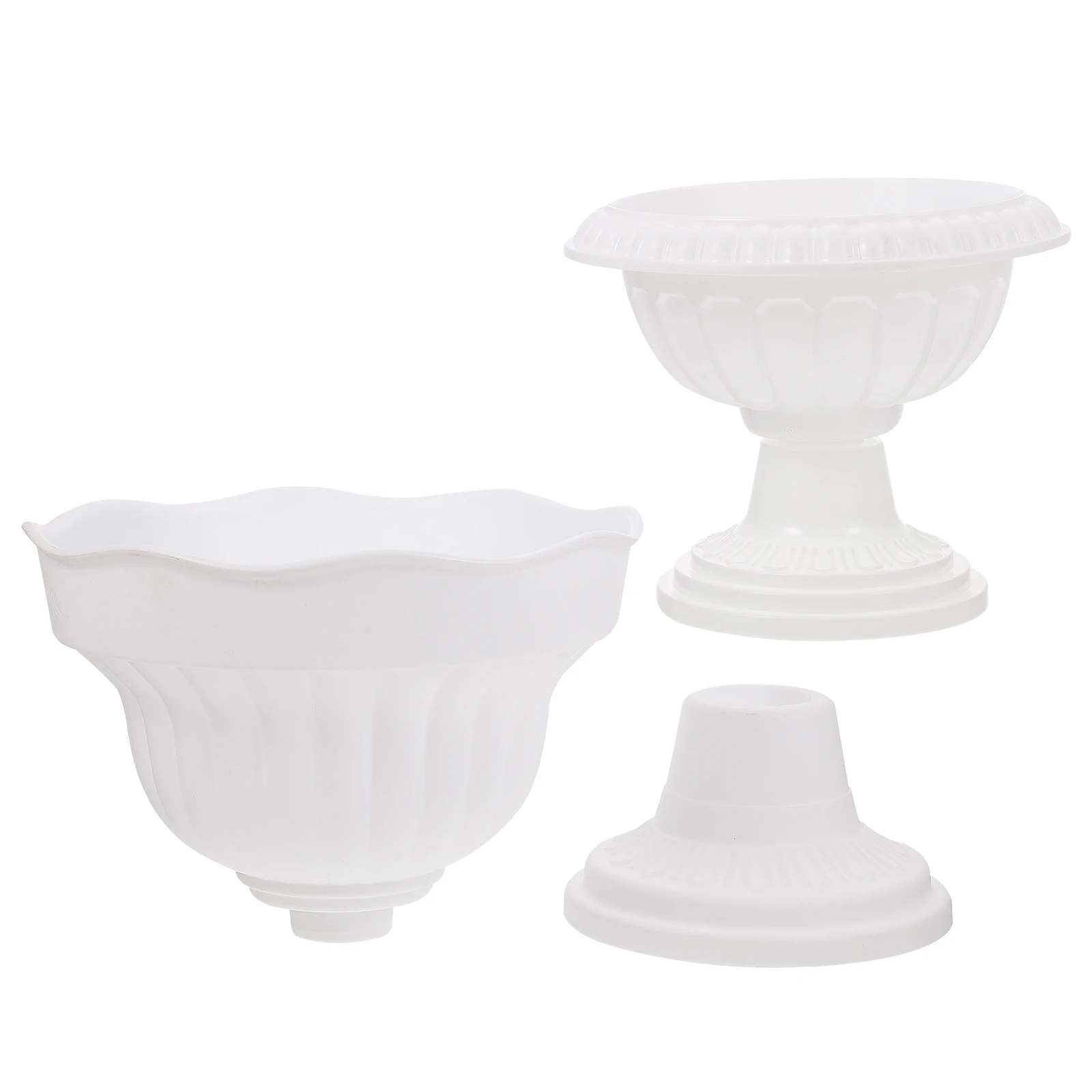 

2 pcs Green Flower Pots Plastic Planting Basin Lightweight Durable Suitable Succulents Small Flowers Garden Patio Yard Planter
