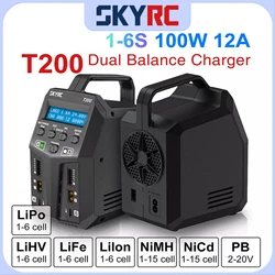 SKYRC T200 T400 T100 AC/DC Lipo Battery Dual Balance Charger Discharger for Traxass Airsoft Drone RC Battery Charger Fast Charge