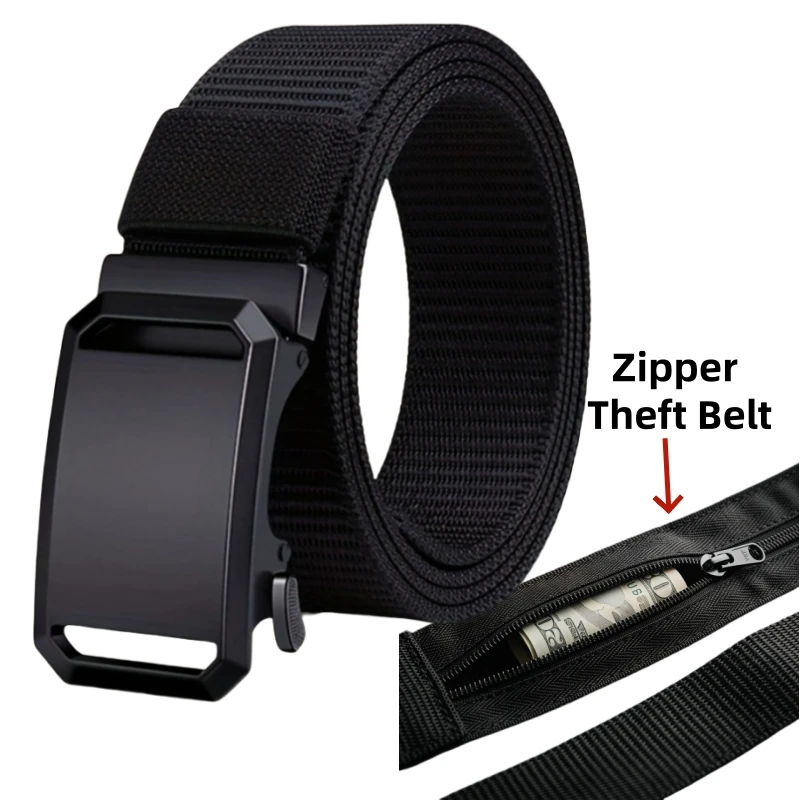 New A Travel Cash Anti-Theft Belt for Men, Available in With A Secret Money Pocket, Men Belt Outdoor Sports Belt