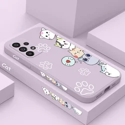 Funda de teléfono de gatos apilables para Samsung, A54, A34, A24, A14, A73, A53, A33, A23, A13, A04, A04S, A72, A52, A52S, A32, A22, A15, A25, A35, A55, 4G, 5G