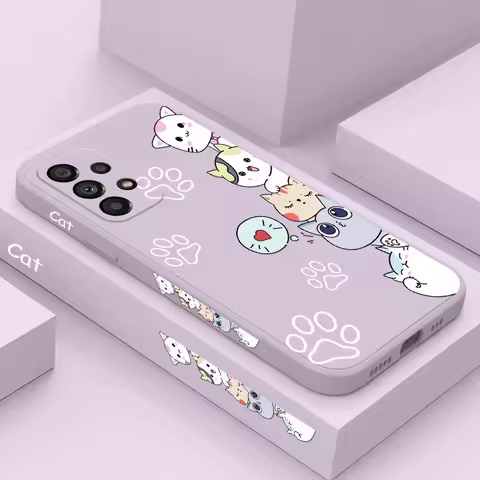 Stacking Cats Phone Case For Samsung A54 A34 A24 A14 A73 A53 A33 A23 A16 A13 A06 A04 A72 A52 A52S A32 A22 A15 A25 A35 A55 4G 5G