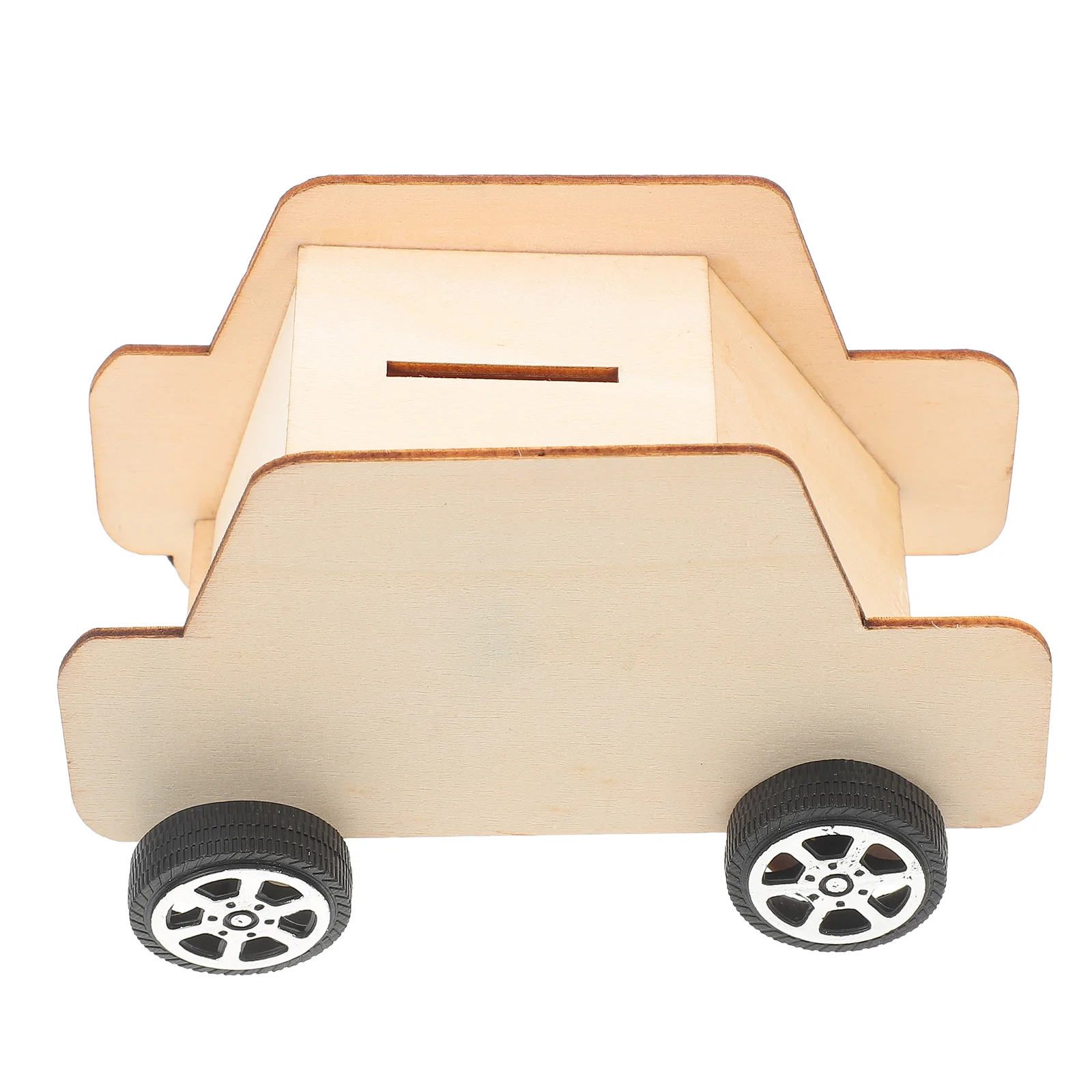 5 個未完成木製車貯金箱 DIY キッズコインバンク小銭収納容器キッズマネーボックス貯金箱装飾