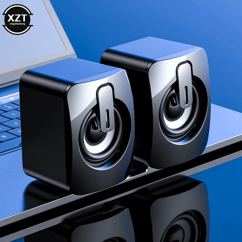 Microfone Estéreo HiFi com Luz LED, Alto-falantes, PC Sound Box, Com Fio USB, Desktop