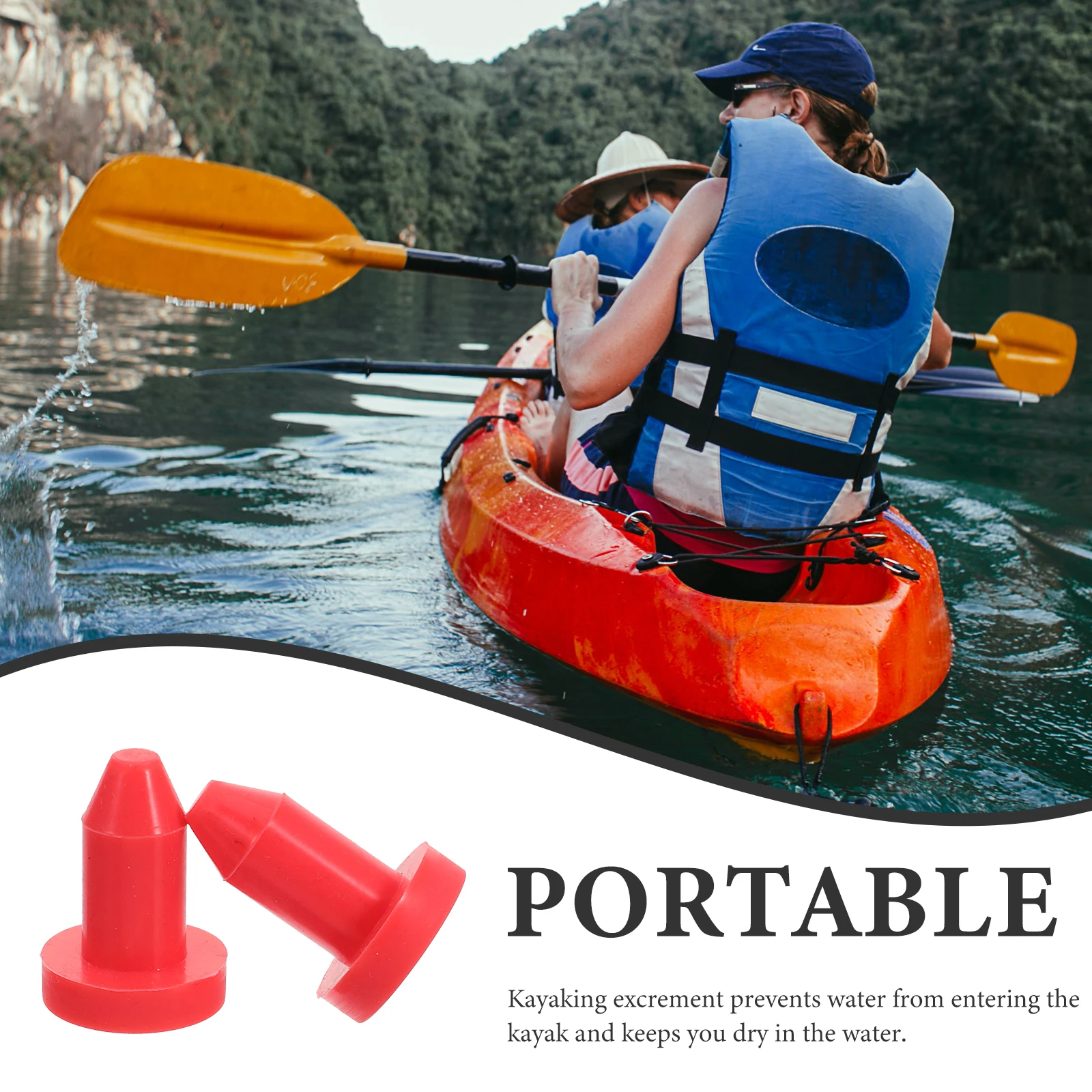 

2 Pcs Kayak Drain Plug Anti-leak for Canoe Use Popularity Boat Accessories Plugs Boats Red Supply