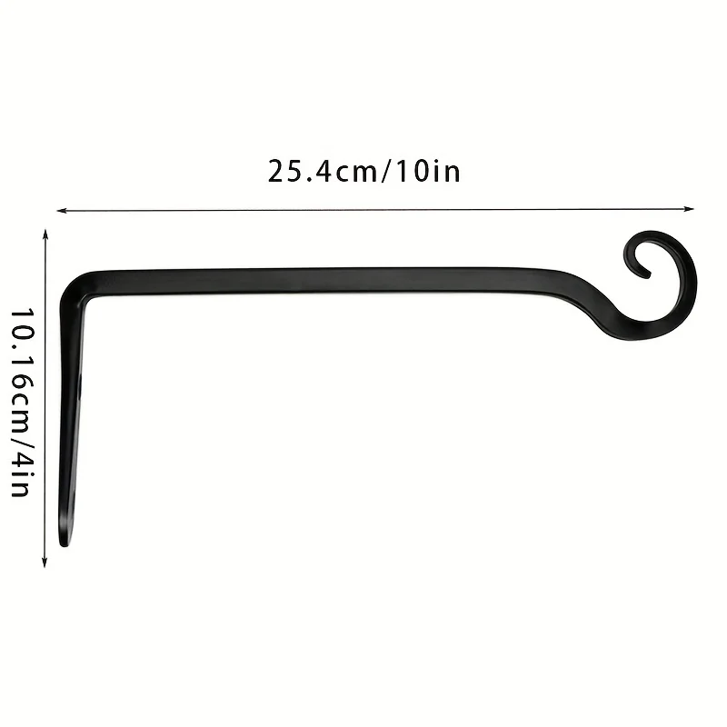 10 Inch Flower Basket, Flower Hook, Hanging Plant Support, Wall Hook, Straight Bird Feeder, Iron Wall