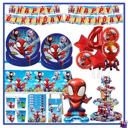 Neue Spidey und seine erstaunlichen Freunde Geburtstags feier Dekoration liefert Spidey Luftballons Papiers ervietten Tassen Teller Baby party Kinder