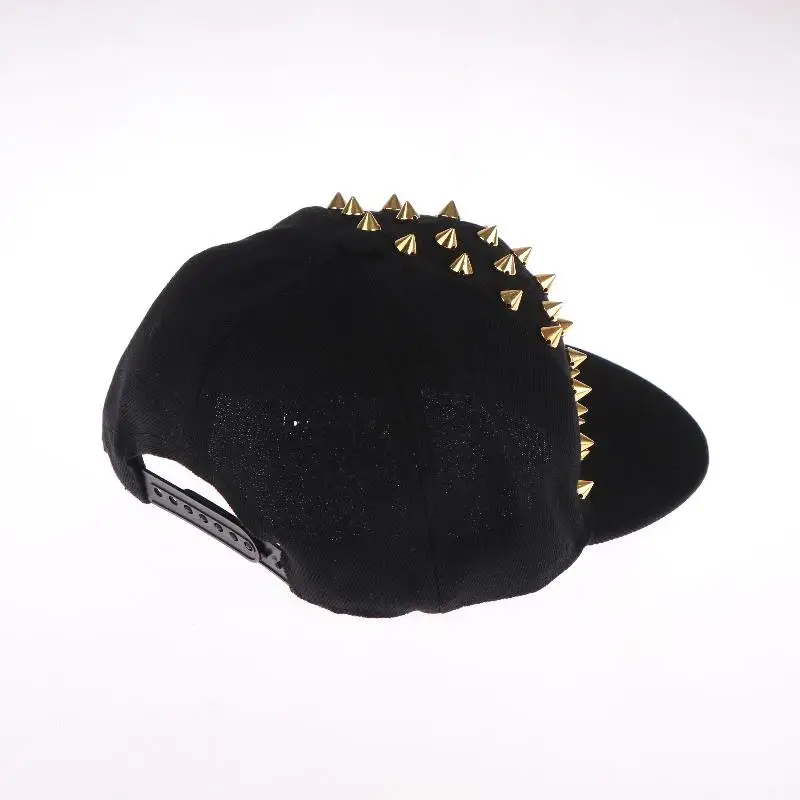 1Pc Men And Women's Rivet Flat Hat Punk Rock Hip Hop Stud Baseball Caps Y2K Outdoor Personalized Hat image 3
