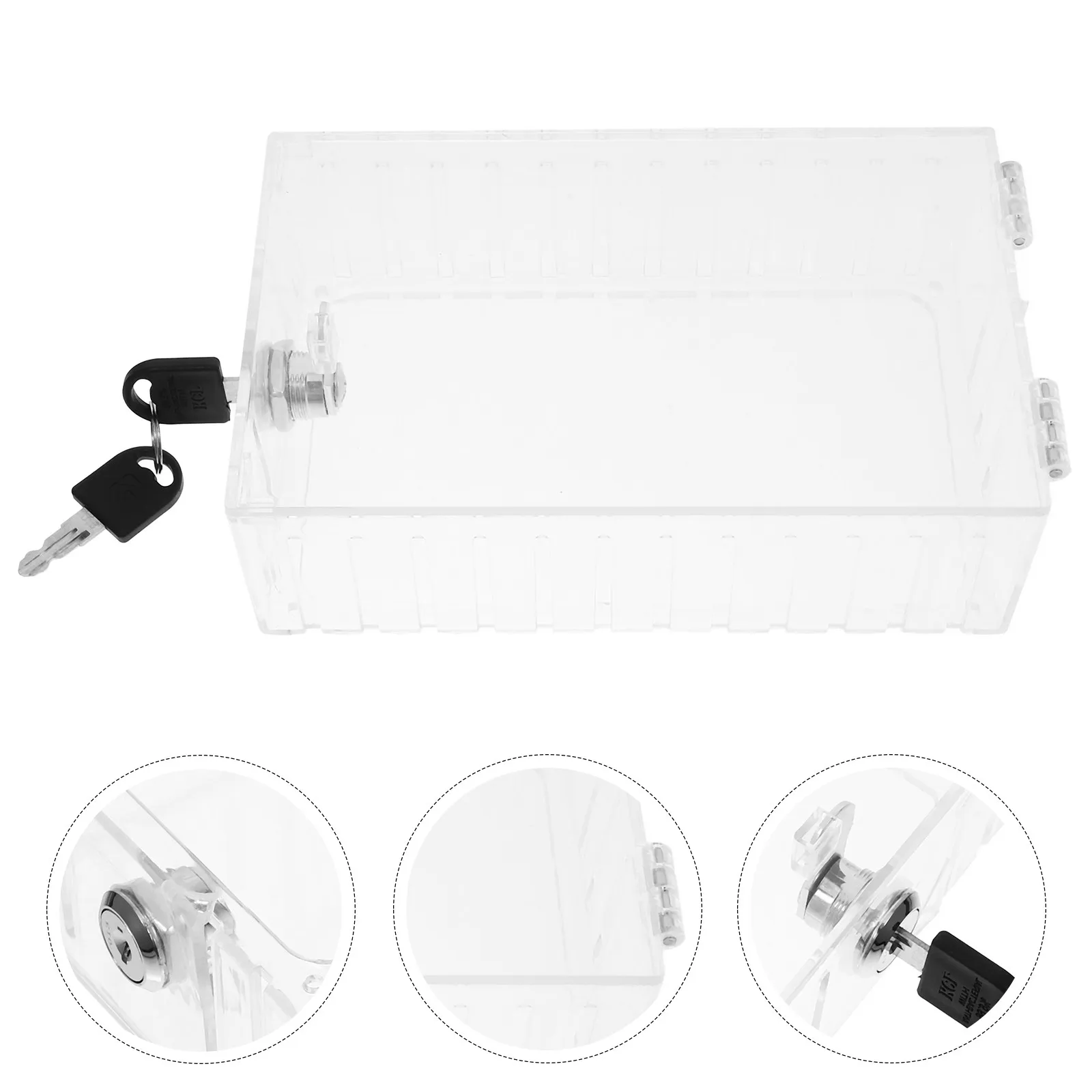 

Transparent Locking Thermostat Cover Key Included Wall Mounted Clear Lock Box Protector Air Conditioner Thermostat Guard
