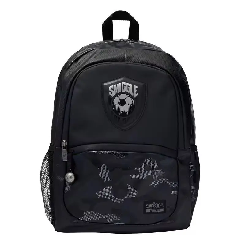 Australian Smiggle Black Football Backpack For Students Large Capacity Lightweight Schoolbag Meal Bag Office Stationery Set Gift