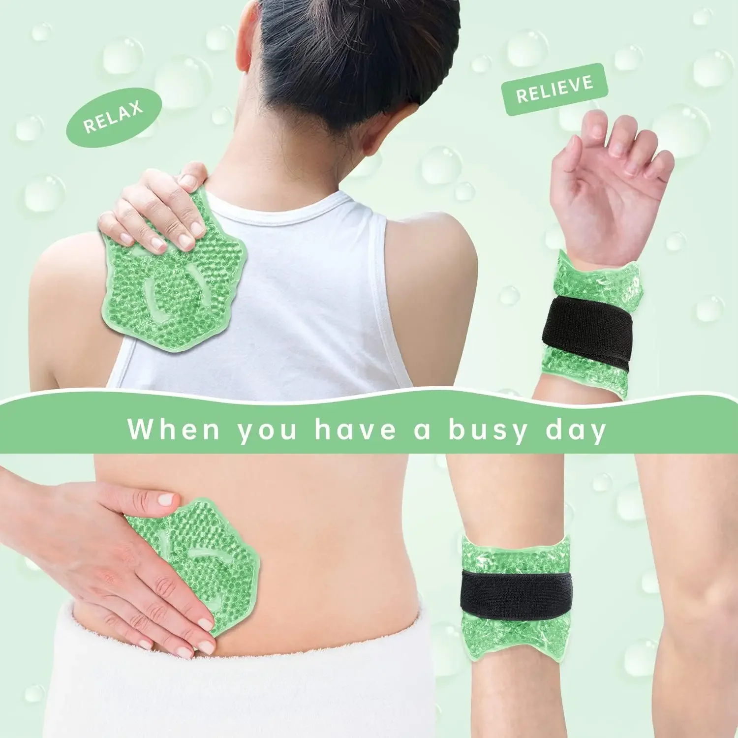 Ankle Ice Pack Hot Cold Ice Gel Pack with Adjustable Suitable for Ankle, Knee, Arm, Arch,Leg,Microwave Heating,Freezing Reusable