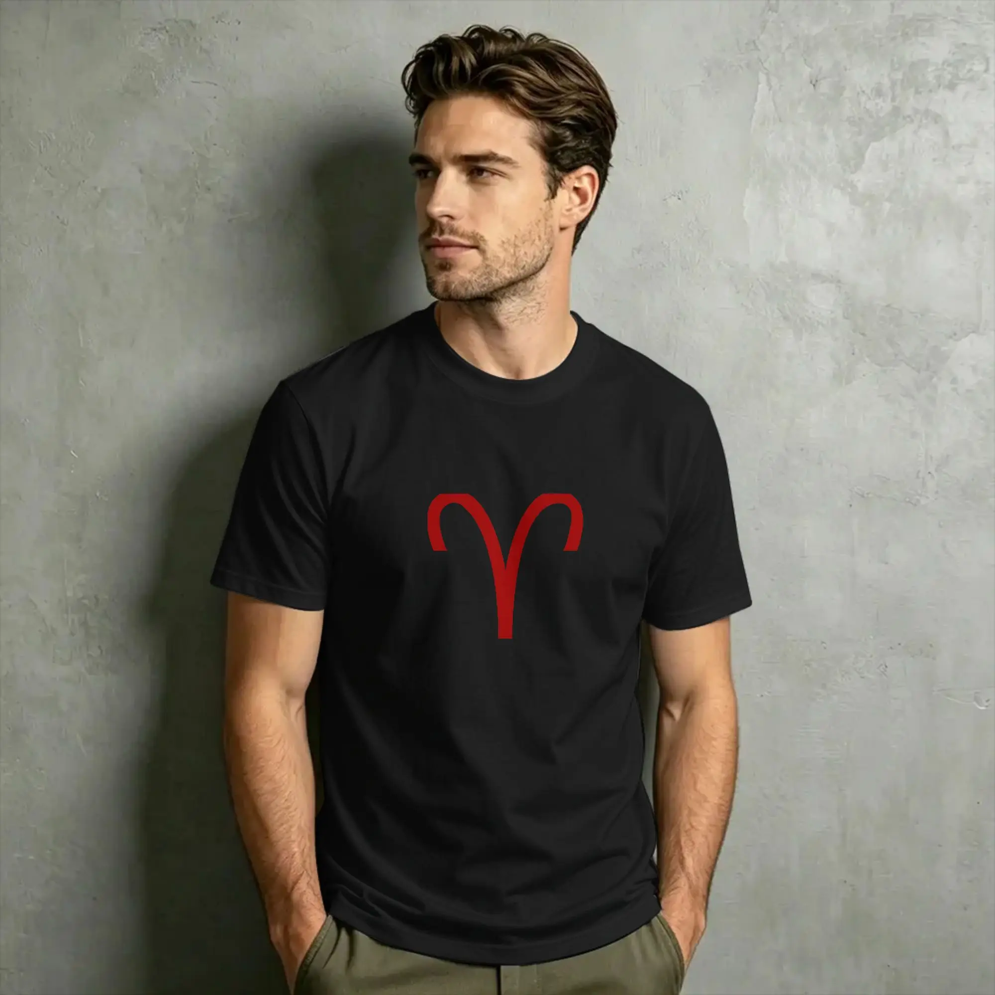 Unique aries rust sign Homestucks T-Shirt Men Round Collar Cotton T Shirts  Short Sleeve Tee Shirt Gift Idea Clothes