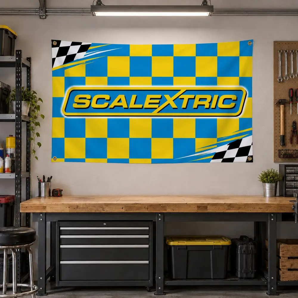 Toy Scalextric Slot Car Racing Retro Flags Personalized Banner Flag Room Dorm Camping Picnic Garage Bar Outdoor Wall Decor