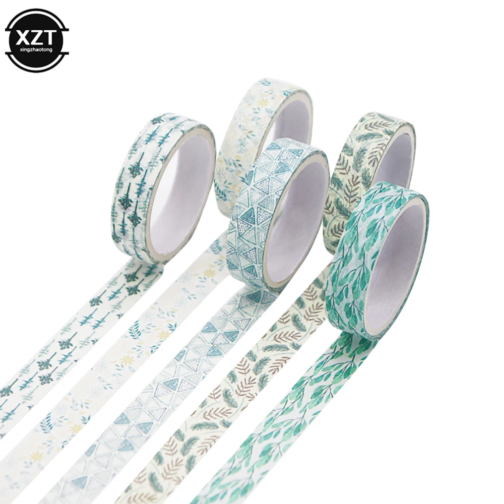 5Rolls/Box Salt System Creative Masking Tape Set Basic Pattern Washi Tape Scrapbooking Diary Journal
