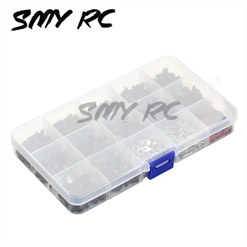 500 шт. RC Car M3 M4 Металлические винты и гайки Коробка для 1/10 RC гусеничного автомобиля Axial SCX10 90046 Traxxas Trx4 Redcat Mst HSP