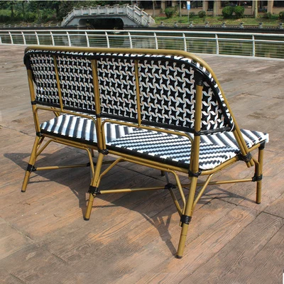 في الهواء الطلق حديقة فناء الفرنسية بيسترو مقهى الألومنيوم 2 مقاعد كرسي مقعد الروطان