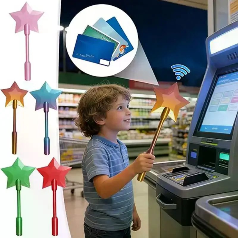

1Pcs 36.8cm Cute Credit Card Holder Fashion Creative 3D Printed Wand Tap To Pay Lightweight Portable Star Magic Wand Holder