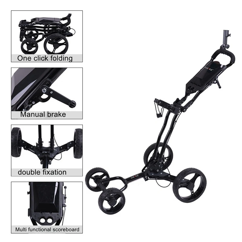 Golf four-wheeled bag cart cart foldable storage trolley golf bag trolley