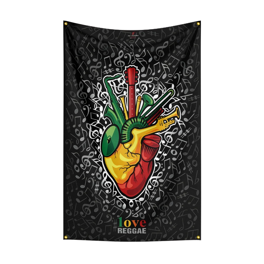 3x5 Ft Reggae Bob Marleys Singer Flag Polyester Printed Music Flags for Room Garage Decor