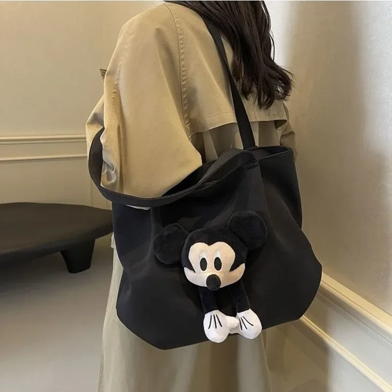 

Disney Mickey Mouse Female nylon Large Storage Shopping Bag New Cartoon Casual Shoulder Bag Tote for Students