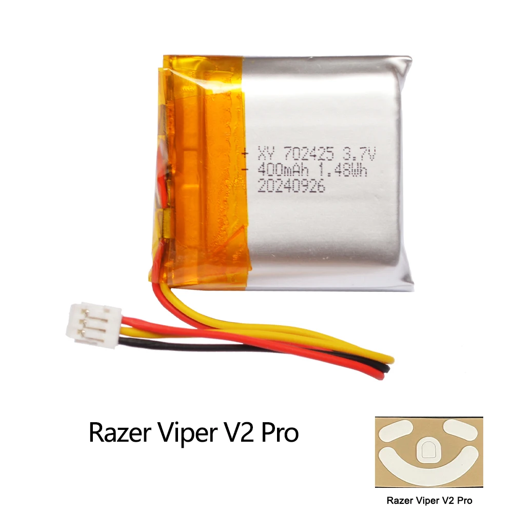 3.7V 400mAh Replacement Mouse Battery For Razer Viper Ultimate V2Pro V3Pro Mini Signature Edition Wireless Mouse Feet Skates
