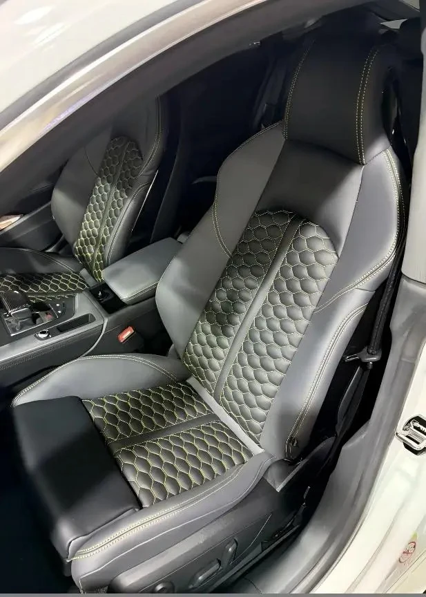 For Audi RSQ8 RS Q8 2020-2024 Car Seat Cover Set With Logo Embroidery Luxury Leather Seat Cushion Auto Accessory