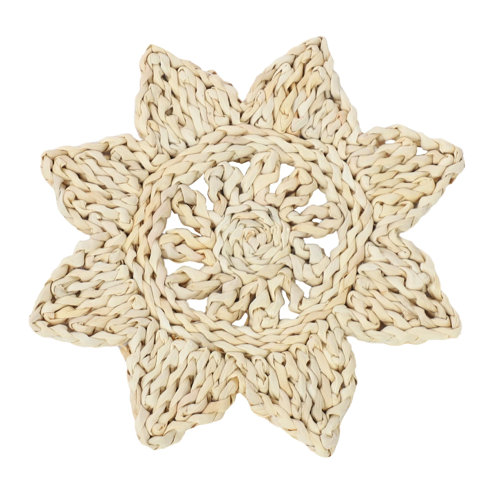 

Round& Polygonal Star 12pcs Placemats, Woven Rattan Table Mats, Placemats for Restaurant& Dining Table& Parties& Dining Rooms