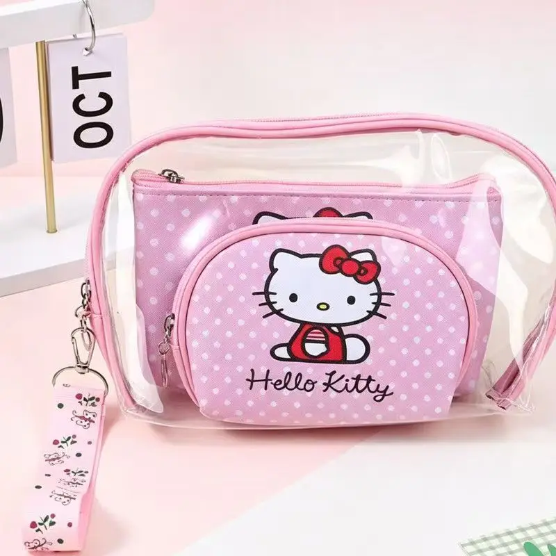 Sanrio Hellokitty  Kuromi cat cute receipt medicine storage bag medical bag student pencil bag handbag cosmetic bag makeup bag
