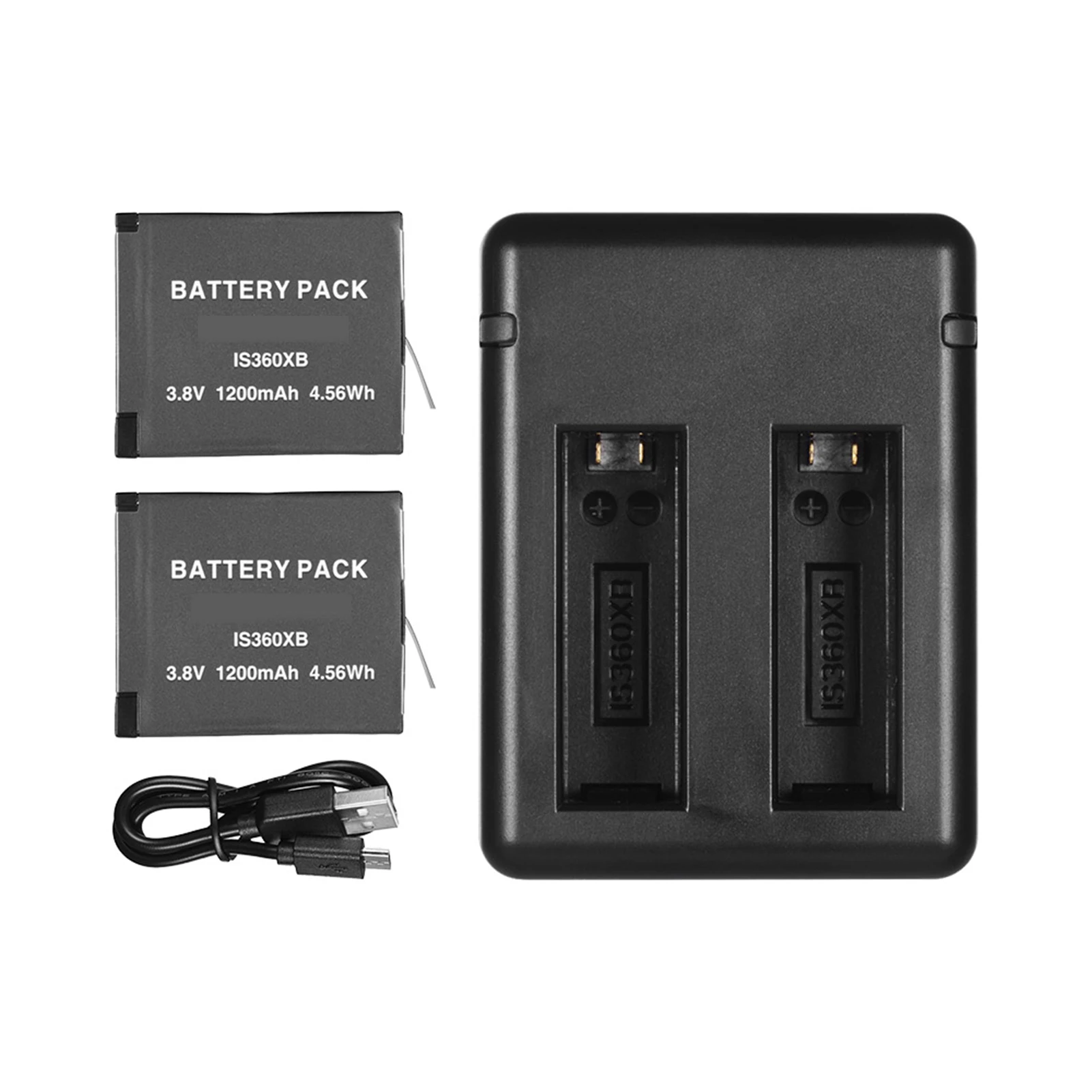 Portable Dual Camera Battery  Kit Set with 2pcs Rechargeable Batteries USB Cable Indicator Light for  one X Cameras