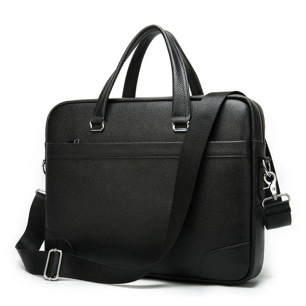 Nuevo bolso de negocios de cuero de diseñador para hombre, bolso de negocios para ordenador portátil de piel de vaca auténtica, maletín para hombre, bolso de negocios de lujo