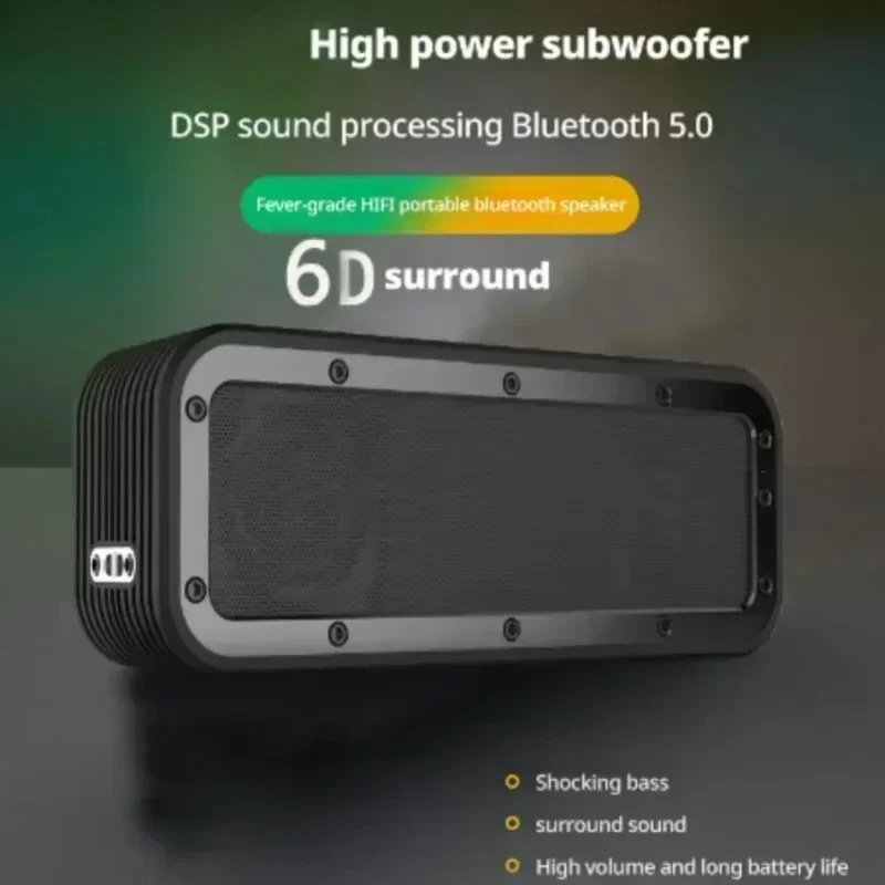 50W High Power V8PRO Speakers Wireless Bluetooth IPX7 Waterproof Outdoor Subwoofer Car Desktop Audio Portable Speaker Home Gift