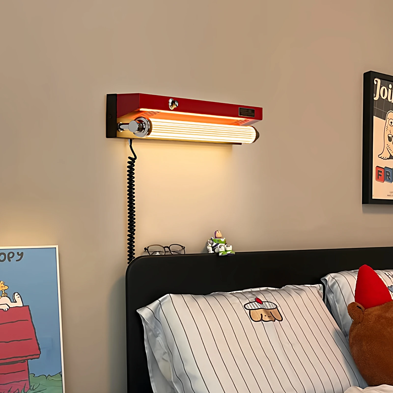 Middle-ancient Iron Wall Lamp, Dimmable and Placeable Home Lighting Fixtures for Bedroom Bedside Aisle Study