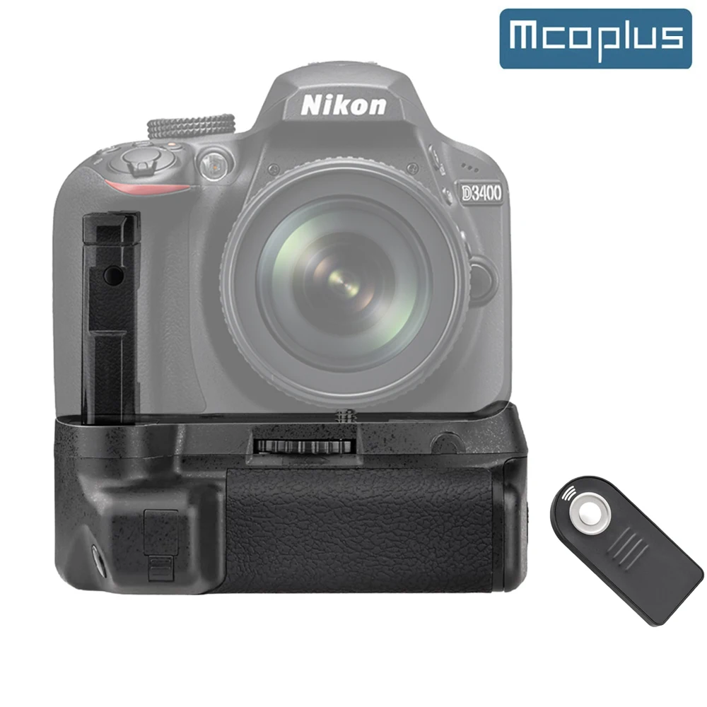 Mcoplus BG-D3400 Vertical Battery Grip for Nikon D3400 Camera as MB-D3400 with Remote Control