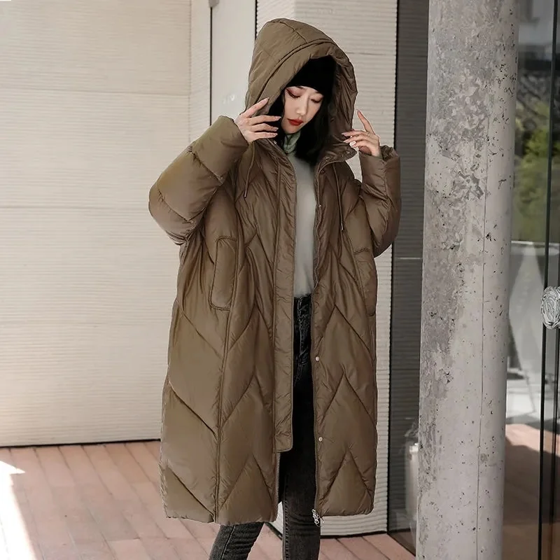 ขนาดใหญ่เสื้อแจ็คเก็ตผ้าฝ้ายผู้หญิงฤดูหนาวใหม่ Retro สไตล์จีน Hooded Coat หญิงผ้าฝ้าย WARM Parker Overcoat