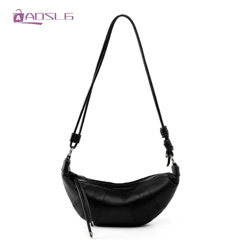 

Top Layer Cowhide Genuine Leather Niche Design Korean Leisure High End Saddle Bag Fashion Hundred Shoulder Crossbody Bags Female