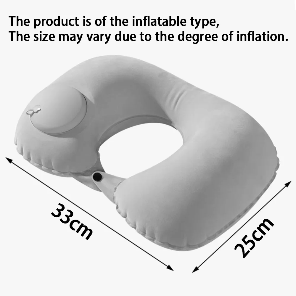 U-shaped Inflatable Travel Pillow Portable Air Neck Support Cushion Comfortable Sleeping Press To Inflate Pillow Neck JJ1559