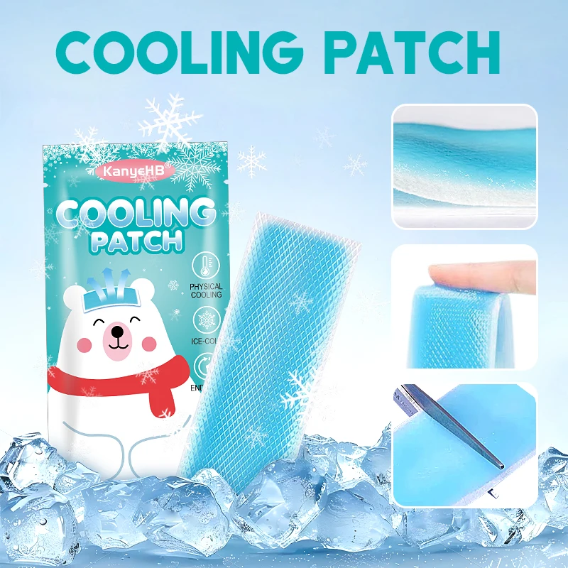 3 個冷却ジェルパッチボディマッサージ緩和偏頭痛頭痛発熱筋肉痛捻挫に最適子供向け A2202