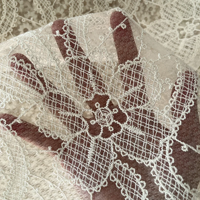 

Французский стиль, кружевная вышивка, цветочная сетка, тонкий крой, цветочная сетчатая ткань, кружевное платье, вышитая ткань, оптовая продажа SC610